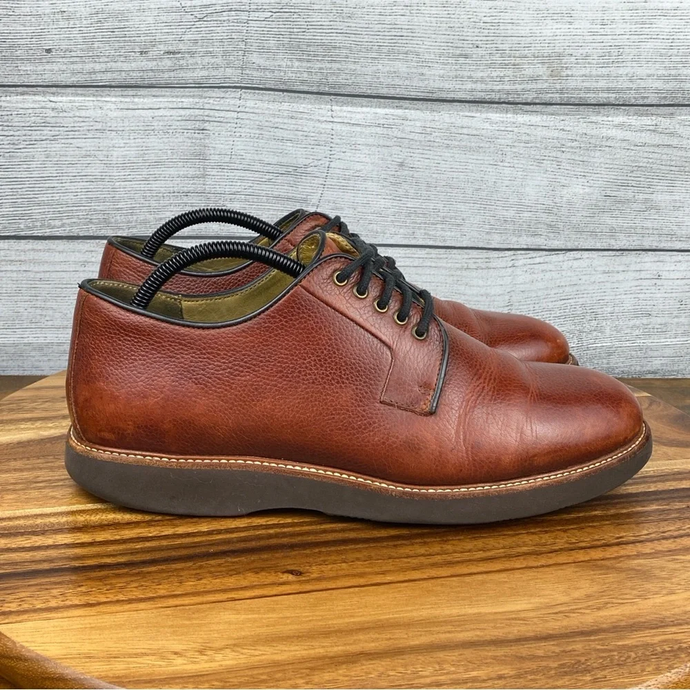Samuel Hubbard Highlander Pebbled Leather Comfort Oxford Red Brown Mens Size 9.5